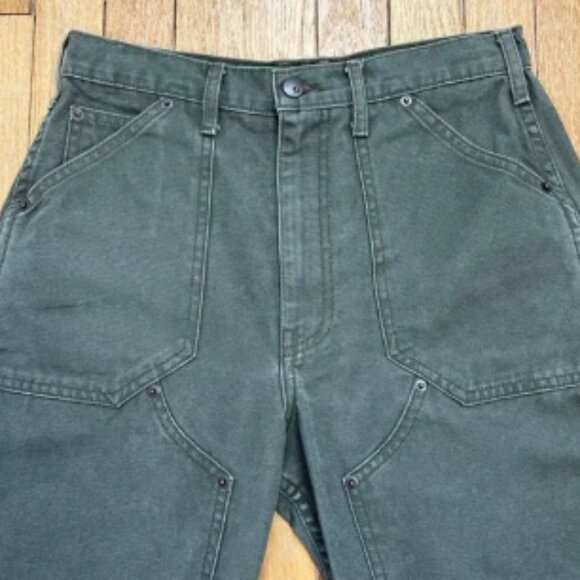 G. Label by Goop Canvas Jean Pants Utility Carpenter Army Green Women's Size 29 - Picture 3 of 8